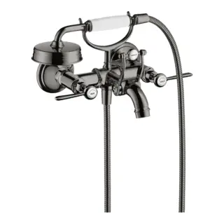 Axor Montreux Смеситель для ванны, 2 рычага, ручной душ, излив, цвет: полированный черный хром 16551330