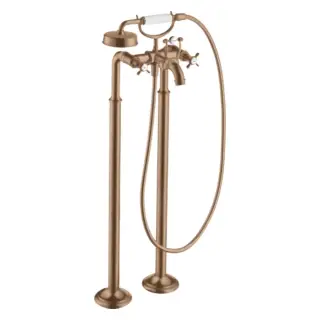 Axor Montreux Смеситель для ванны напольный с двумя крестообр. рукоятками, цвет: шлиф. роз. золото 16547310