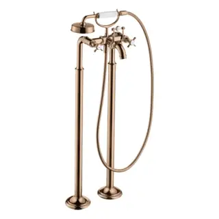 Axor Montreux Смеситель для ванны напольный с двумя крестообр. рукоятками, цвет: полир. роз. золото 16547300