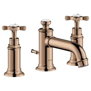 Axor Montreux Смеситель для раковины на 3 отверстие с дон. клап., цвет: полированное розовое золото 16536300