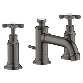 Axor Montreux Смеситель для раковины на 3 отверстие с донным клап., цвет: шлифованный черный хром 16536340