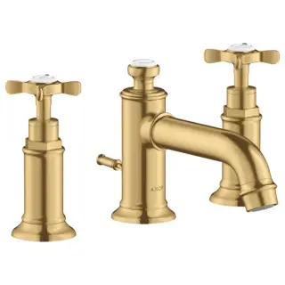 Axor Montreux Смеситель для раковины на 3 отверстие с донным клапаном, цвет: шлифованное золото 16536250