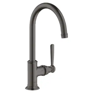 Axor Montreux Смеситель для раковины высокий на 1 отверстие с дон. клап., цвет: шлифов. черный хром 16518340