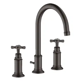 Axor Montreux Смеситель для раковины на 3 отверстие с донным клап., цвет: шлифованный черный хром 16513340