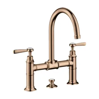 Axor Montreux Смеситель для раковины на 3 отверстие с дон. клап., цвет: полированное розовое золото 16511300