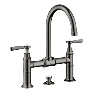 Axor Montreux Смеситель для раковины на 3 отверстие с донным клап., цвет: полированный черный хром 16511330