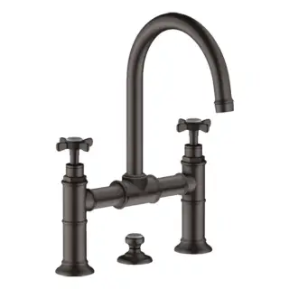 Axor Montreux Смеситель для раковины на 3 отверстие с донным клап., цвет: шлифованный черный хром 16510340