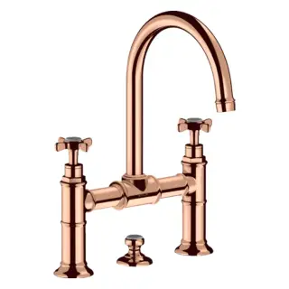 Axor Montreux Смеситель для раковины на 3 отверстие с дон. клап., цвет: полированное розовое золото 16510300