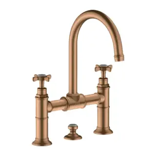 Axor Montreux Смеситель для раковины на 3 отверстие с донным клапаном, цвет: шлифованная бронза 16510140