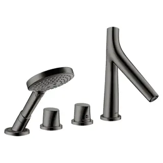 Axor Starck Organic Термостат на борт ванны, с ручн. душем, внешняя часть, цвет: полир. черный хром 12426330