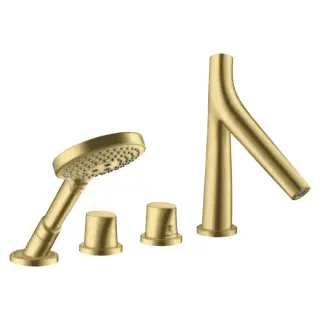 Axor Starck Organic Термостат на борт ванны, с ручным душем, внешняя часть, цвет: шлиф. латунь 12425950