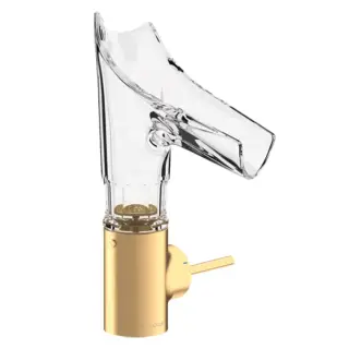 Axor Starck V Смеситель для раковины на 1 отверстие с донным клапаном, цвет: шлифованная латунь 12123950