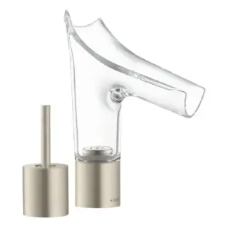 Axor Starck V Смеситель для раковины на 2 отверстия с донным клапаном, цвет: шлифованный никель 12115820