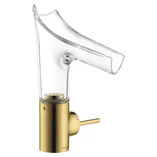 Axor Starck V Смеситель для раковины на 1 отверстие с донным клапаном, цвет: полированное золото 12112990