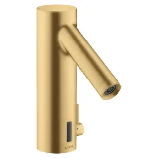 Axor Starck Смеситель для раковины электронный без донного клапана, цвет: шлифованное золото 10140250