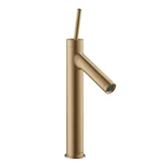 Axor Starck Смеситель для раковины высокий на 1 отверстие с донным клапаном, цвет: шлифован. бронза 10123140