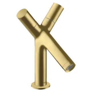 Axor Starck Смеситель для раковины на 1 отверстие с донным клапаном, цвет: шлифованная латунь 10030950