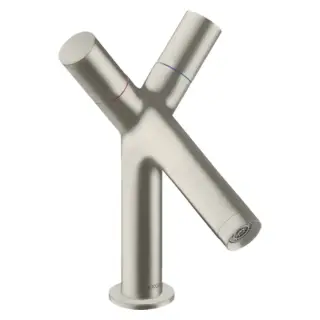 Axor Starck Смеситель для раковины на 1 отверстие с донным клапаном, цвет: нержавеющая сталь 10030800