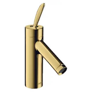 Axor Starck Смеситель для раковины на 1 отверстие с донным клапаном, цвет: полированное золото 10010990