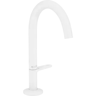 Axor One Смеситель для раковины высокий на 1 отверстие с донным клапаном, цвет: матовый белый 48020700