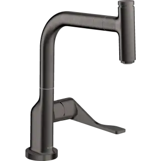 Axor Citterio Смеситель для кухни с выдвижным изливом, однорычажный, цвет: шлифованный черный хром 39864340