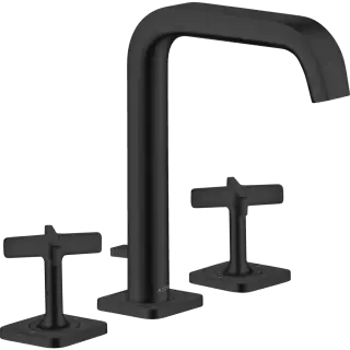 Axor Citterio E Смеситель для раковины на 3 отверстия с донным клапаном, цвет: матовый черный 36108670