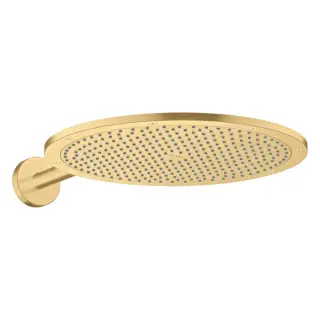 Axor Shower Solutions Верхний душ 35 см 1 режим, кронштейн настенный 39 см, цвет: шлифованное золото 26034250