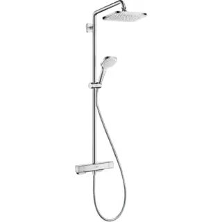Hansgrohe Croma E Душевая стойка: термостат, верхний душ EcoSmart 28x17 см, ручной душ, цвет: хром 27660000