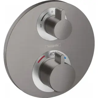 Hansgrohe Ecostat S Термостат для душа встраиваемый на 2 потребителя, цвет: шлифованный черный хром 15758340