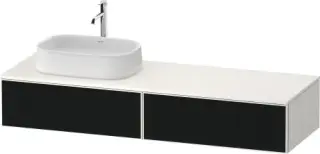 Duravit Zencha Тумба под рак. 160x55x28,1h см, цвет: черное стекло/белый супермат. ZE4814L63840000