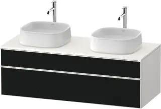 Duravit Zencha Тумба под рак. 130x55x44,2h см, цвет: черное стекло/белый супермат. ZE4823B63840000