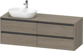 Duravit Ketho.2 Тумба под раковину слева с 4-мя ящ. 160x55x56,8h см, цвет: дуб терра K24899L35350000