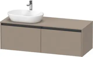 Duravit Ketho.2 Тумба под раковину слева с 2-мя ящ. 140x55x45,9h см, цвет: лен K24888L75750000