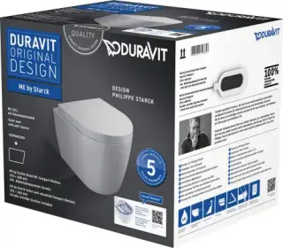 Duravit Me by Starck Унитаз подвесной 48х37 см., с сиденьем Rimless, цвет: белый глянцевый 45300900A1