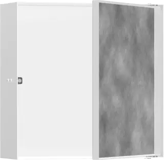 Hansgrohe XtraStoris Rock Полка в нишу встраиваемая 30х10х30h см, с дверью, цвет: матовый белый 56085700