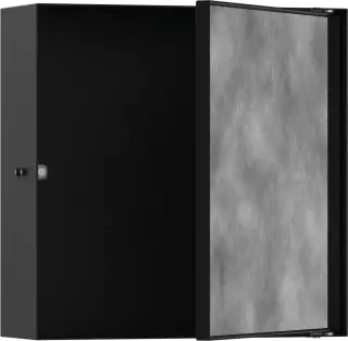 Hansgrohe XtraStoris Rock Полка в нишу встраиваемая 30х10х30h см, с дверью, цвет: матовый черный 56085670