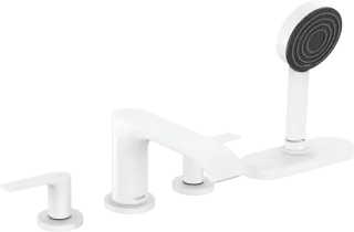 Hansgrohe Vivenis Смеситель на борт ванны, на 4 отверстия, с ручным душем, внеш. часть, цвет: белый 75444700