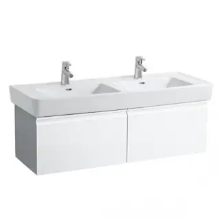 Laufen Pro Тумба под двойную раковину напольная, 2 ящ. 122х45х39h см, цвет: белый 4.8308.2.095.475.1