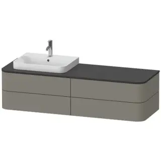 Duravit Happy D.2 Plus Тумба подв. 40,8x160xh55 cм, 4 ящика, цвет stone grey satin matt HP4963L9292