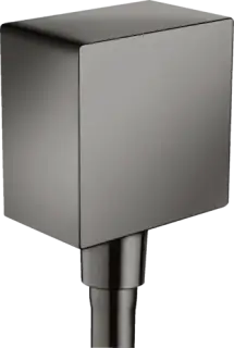 Axor Alpen Square Шланговое подключение, квадратное, цвет: полированный черный хром 36732330