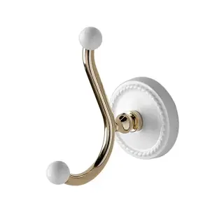 Devon&Devon Dorothy Вешалка-крючок настенный, держатель цвет золото светлое/белый DOR413OT