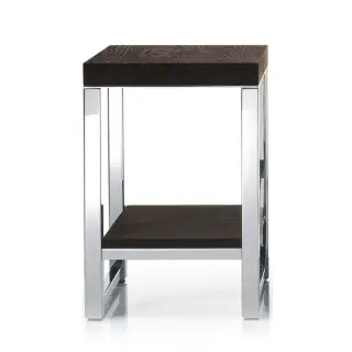 Decor Walther Wood HM Табурет 30x30xh44 см, цвет сталь полированная темный ясень 0926885