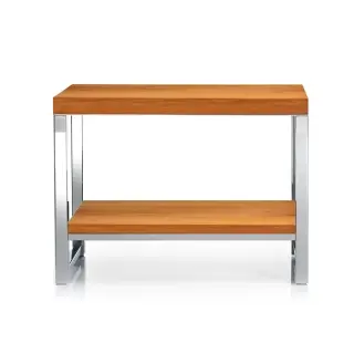 Decor Walther Wood SM Скамейка с полкой 60x30xh44 см, цвет сталь полированная светлый бук 0927186