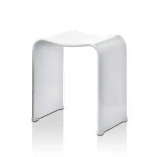 Decor Walther Black Stone DW 80 Душевая табуретка-подставка, 40x30x46h см, цвет: белый 0506850