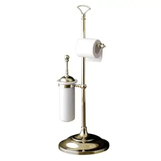 Devon&Devon Single Стойка напольная с бумагодержателем и Ершиком, цвет светлое золото SL12OT