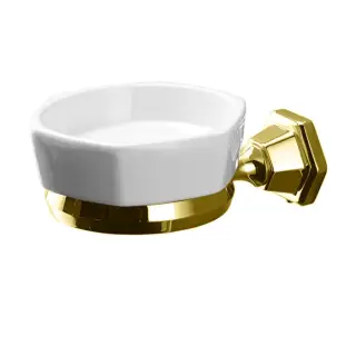Devon&Devon Jubilee Мыльница с керамической чашей, подвесная, цвет: золото JB101OT