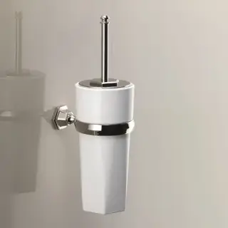 Devon&Devon Jubilee Ершик для унитаза подвесной с керамической колбой, цвет: никель JB120NK