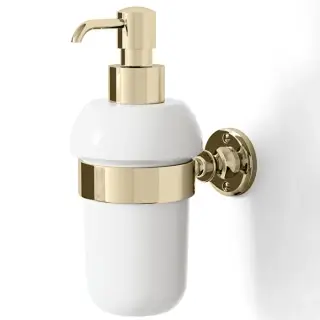 Devon&Devon First Class Дозатор для жидкого мыла, подвесной, керамическая колба, цвет:светлое золото DD33030OT