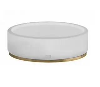 Gessi Inciso Мыльница со стеклянной чашей, настольная, цвет: Brass Brushed PVD 58525#727
