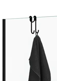 Decor Walther DH 1 Крючок двойной на стекло душевой кабины, цвет: Nero Opaco 0900660